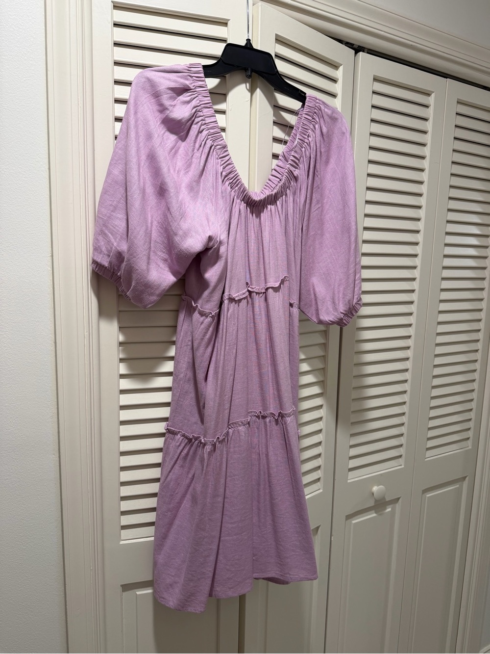 Lilac Lavender babydoll Tiered Midi Dress - Women
